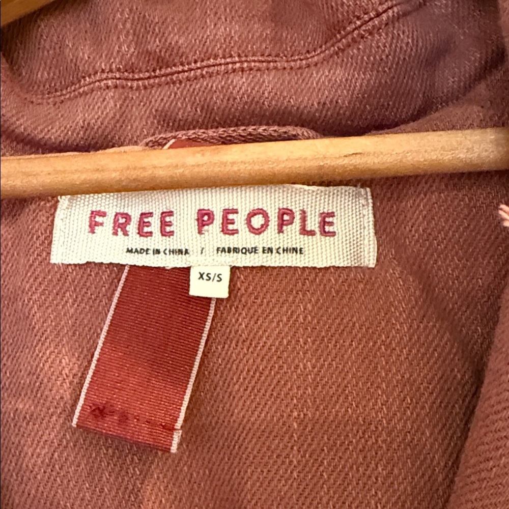 Free People Rust Trench Coat with Frayed Trim - Picture 3 of 5